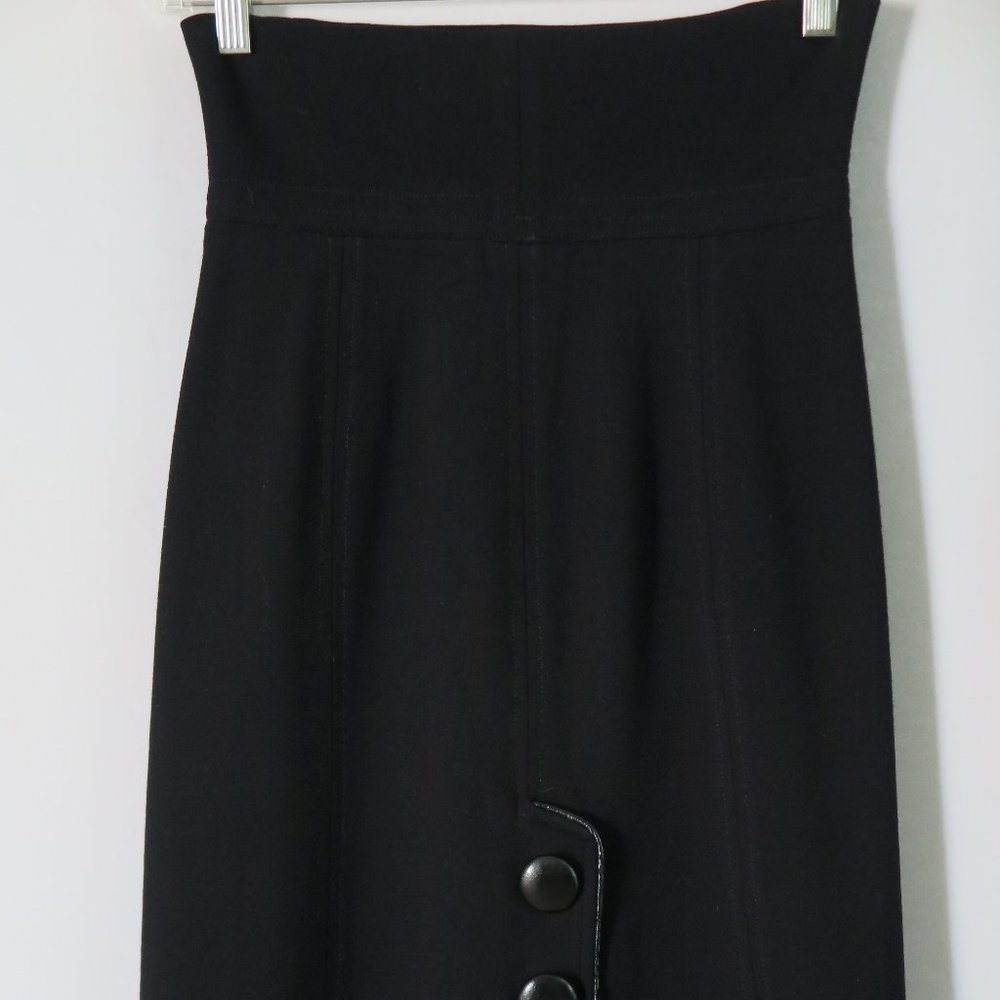 YOANA BARASCHI Black Straight Pencil Viscose Blend Skirt Size 4 Made in USA